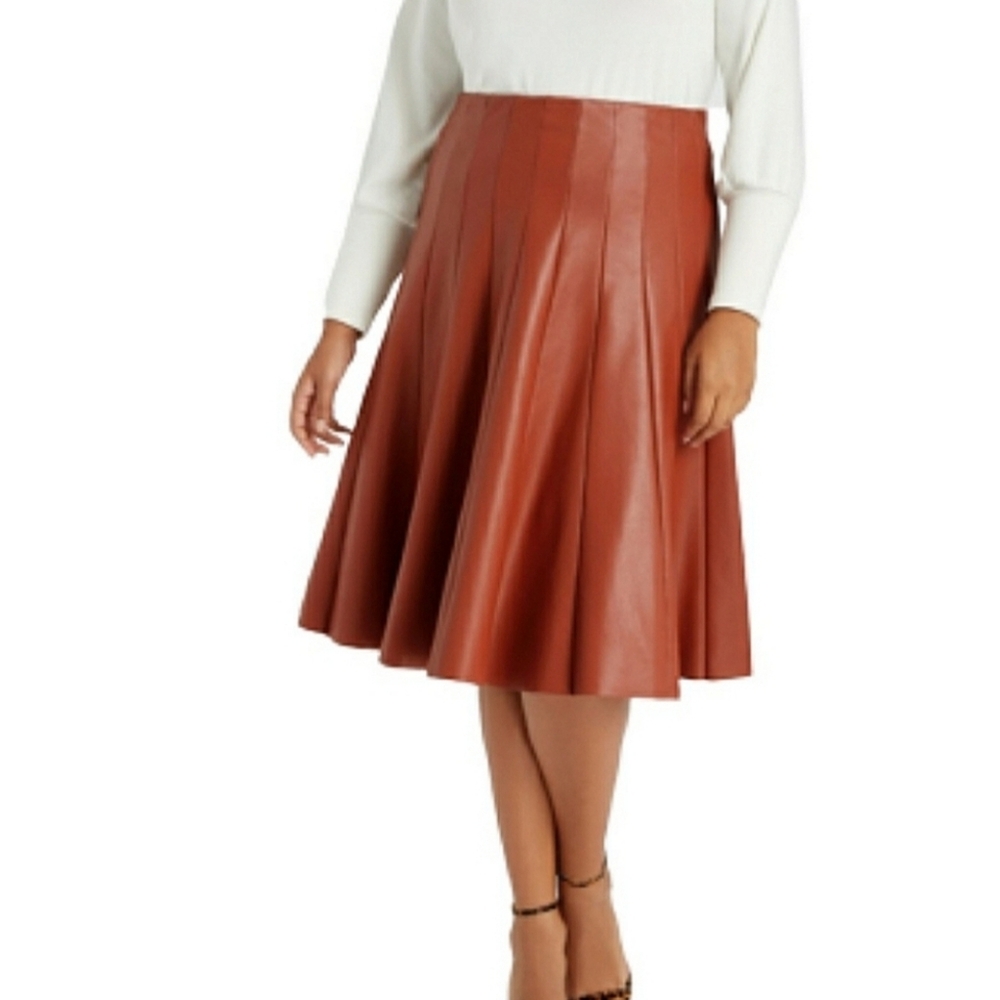 Eloquii Faux Leather Skirt Black Size 24 - Picture 11 of 11